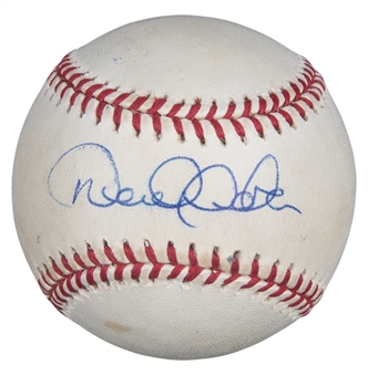 Derek Jeter Single Signed OAL Budig Baseball (PSA/DNA)
